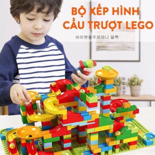 Bộ Xếp Hình Cầu Trượt Lego Thả Bi 206 Chi Tiết Cho Bé Đồ Chơi Xếp Hình Phát Triển Trí Não - GIÁ  KHUYẾN MẠI