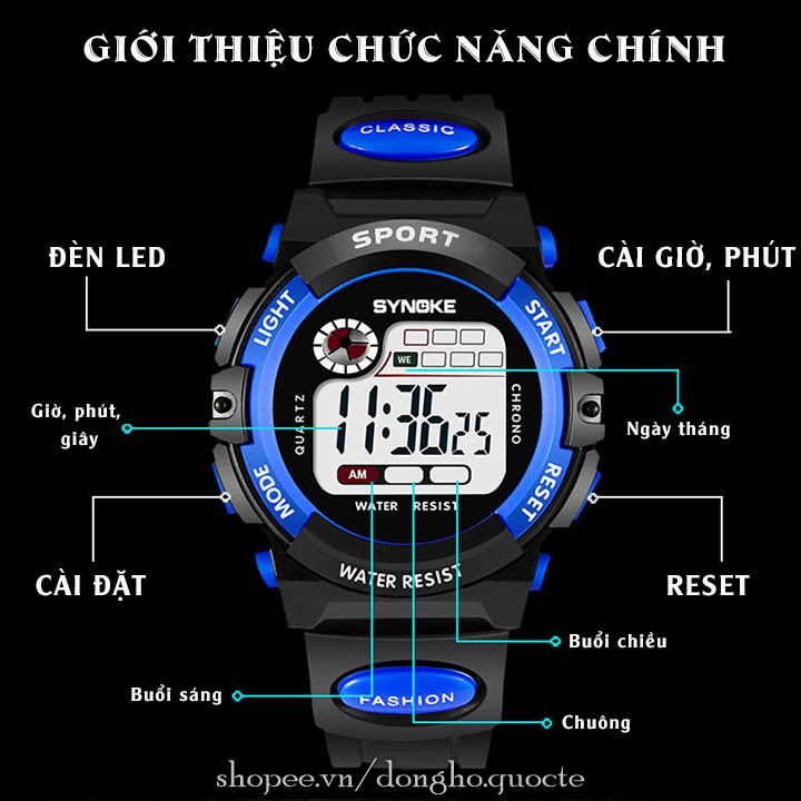 Đồng hồ trẻ em SYKID03 SYNOKE điện tử siêu thời trang tiện lợi cho bé | BigBuy360 - bigbuy360.vn