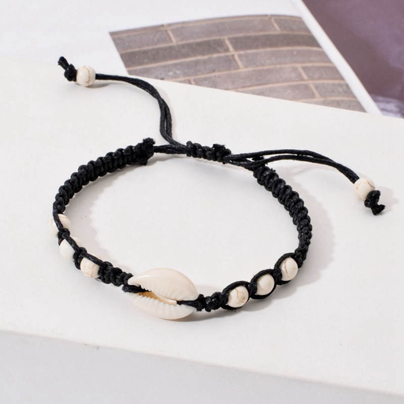 Vòng Tay Chuỗi Hạt Đá Vỏ Sò Tự Nhiên Handmade Đơn Giản Có Thể Điều Chỉnh