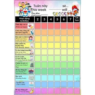 Bảng khen thưởng kỷ luật cho bé version 2/Bảng rèn luyện thói quen/Responsibility chart/ Bảng ghi nhận/Reward chart
