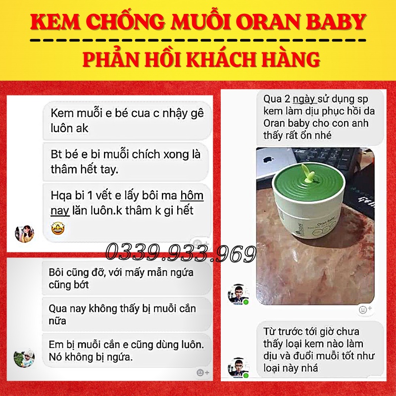 Kem Chống Muỗi Oran Baby I'm Nature - Kem Bôi Đuổi Muỗi, Làm Dịu Vết Muỗi Đốt Cho Bé 50gr