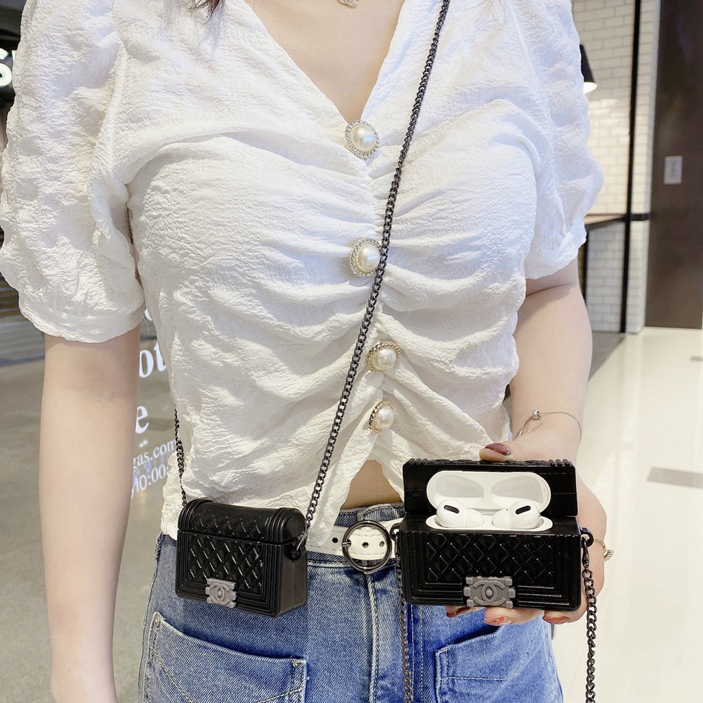 Vỏ bọc hộp sạc tai nghe không dây hình túi xách thời trang chống gãy dành cho AirPods1/2 pro | BigBuy360 - bigbuy360.vn