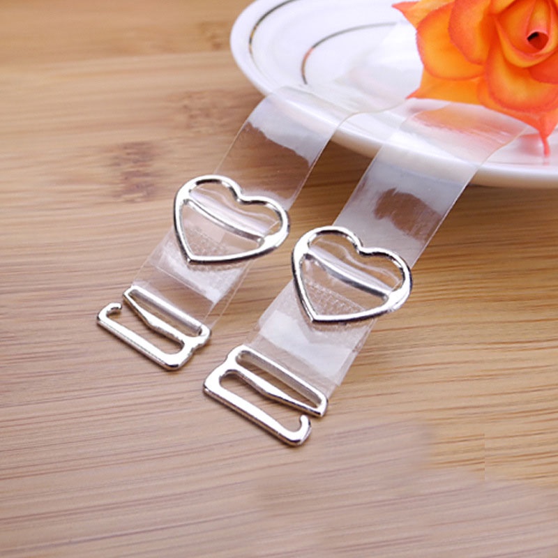 Dây Áo Ngực Trong Suốt Không Đường May Chống Trượt Họa Tiết Trái Tim Xinh Xắn