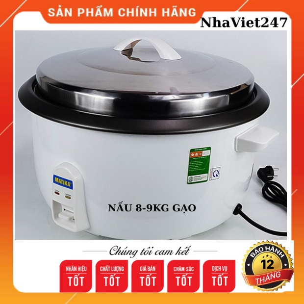 Nồi cơm điện công nghiệp MATIKA -RC100 (10L)-nồi nấu cơm chuyên dụng nhà hàng,bếp ăn tập thể,bền,đẹp,giá rẻ,chính hãng