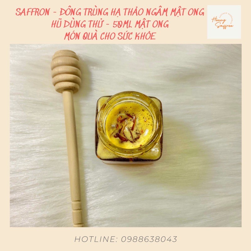 Saffron đông trùng hạ thảo ngâm mật ong - mẫu dùng thử 7 ngày - hũ 50ml - Saffron Tây Á nhập khẩu chính hãng từ Iran