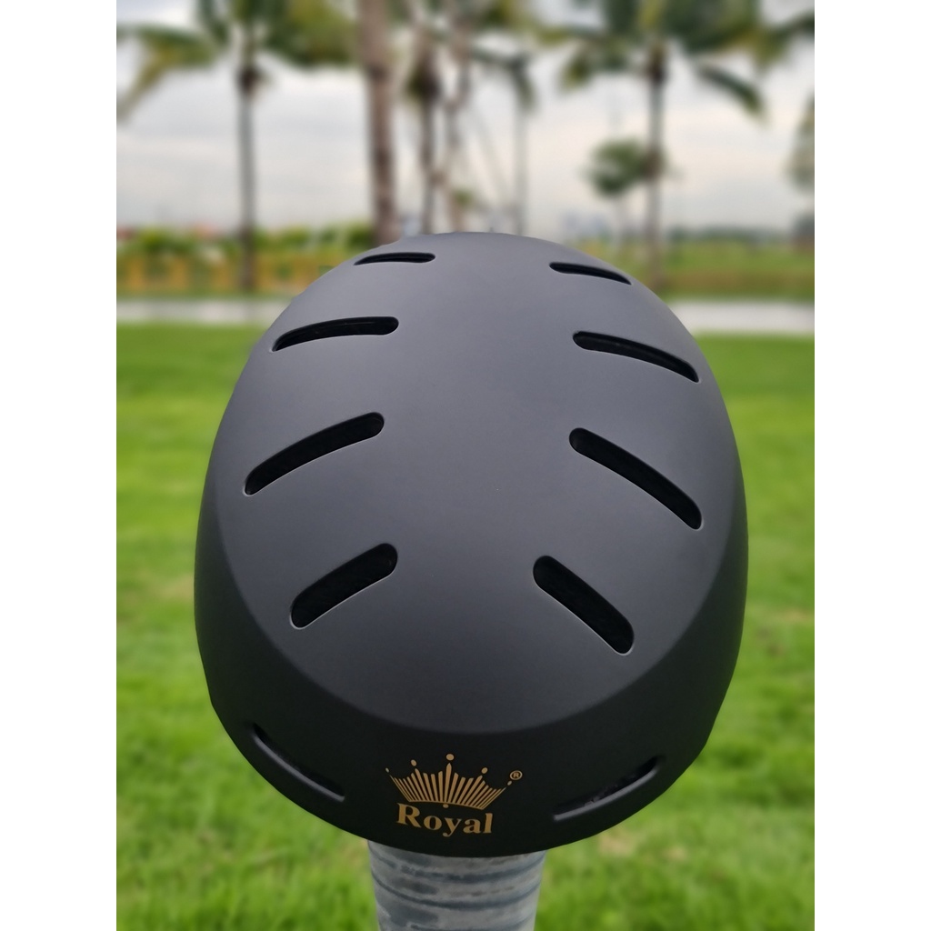 Mũ bảo hiểm xe đạp mẫu mới Royal MD17 màu đen nhám