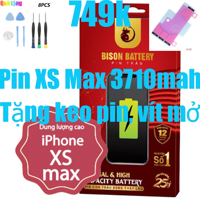 Pin XS Max Bison dung lượng cao 3710mAh