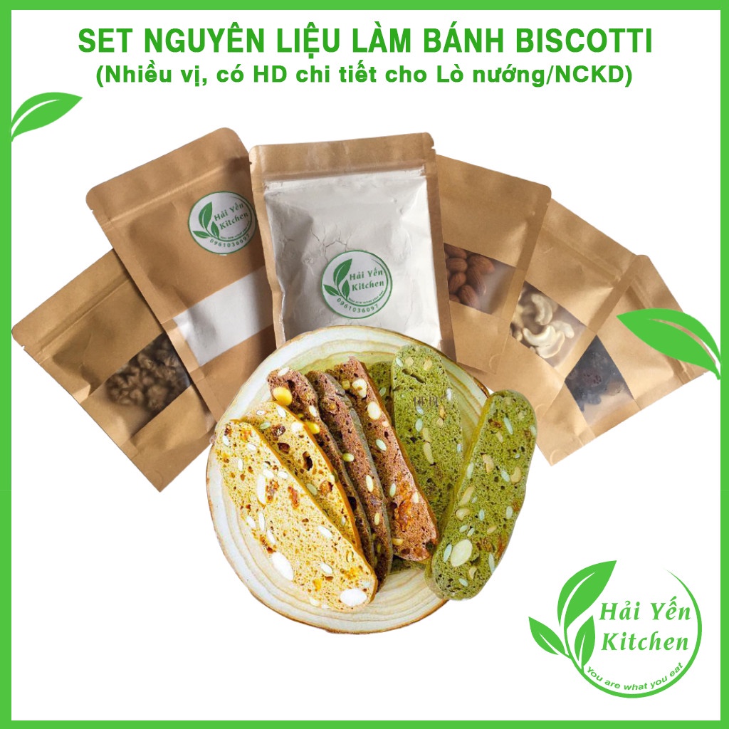 Set Combo Nguyên Liệu Làm Biscotti Nhiều Vị - 🌟Kèm Hướng Dẫn Cho Lò Nướng và NCKD🌟