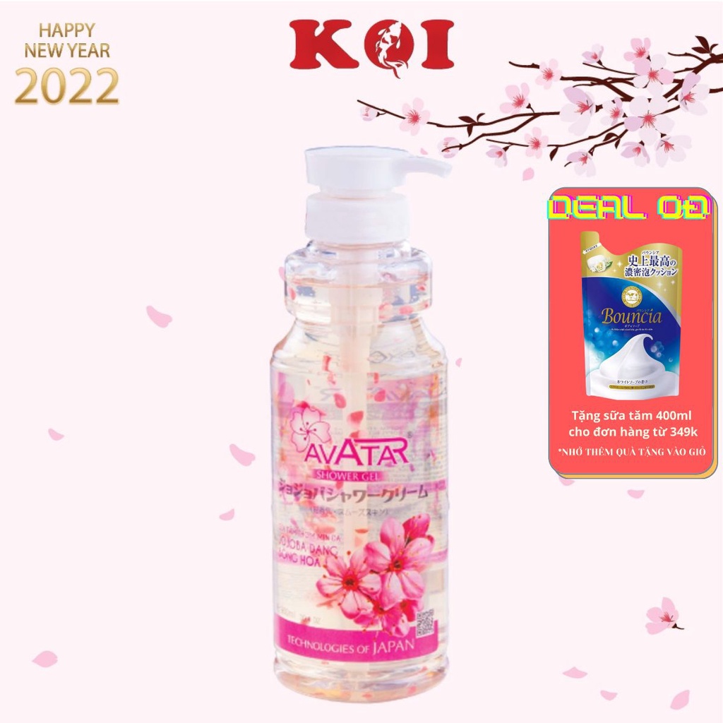 Sữa tắm nước hoa Avatar Jojoba Nhật Bản chiết xuất hoa anh đào 900ml