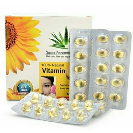 Viên uống đẹp da vitamin E  thiên nhiên hướng dương Hộp 100 viên - Hạn sử dụng 2023