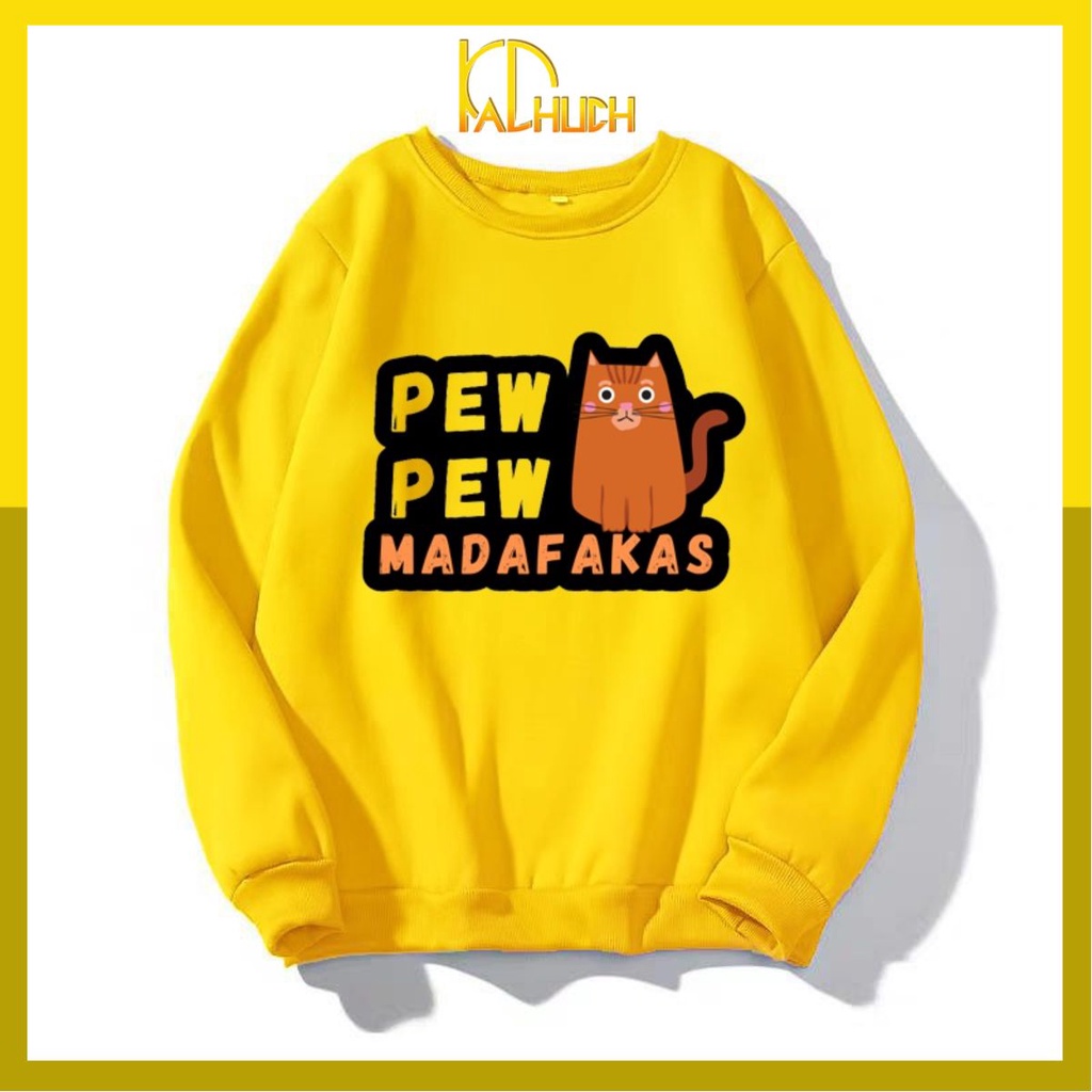 ÁO SWEATER UNISEX IN CHẤT LIỆU VẢI NỈ BÔNG SIZE 35-70kg