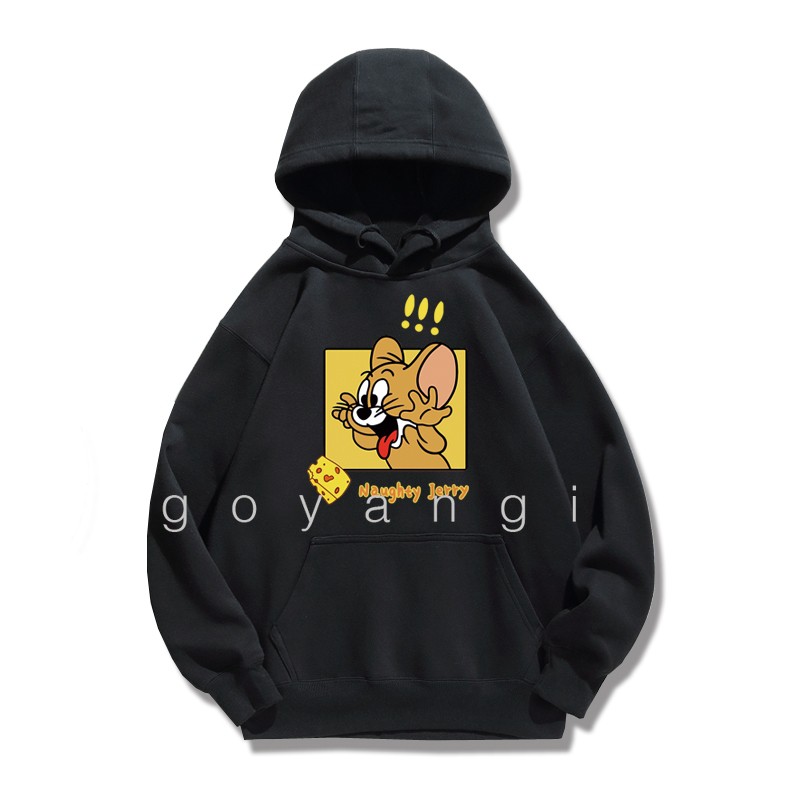 Áo chất  Áo hoodie Mèo và chuột Unisex phong cách Hàn Quốc