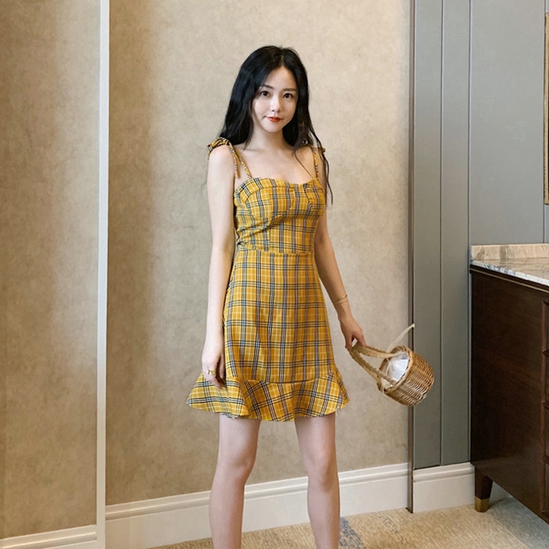 Women's Fashion Summer  Plaid dress with suspenders | BigBuy360 - bigbuy360.vn