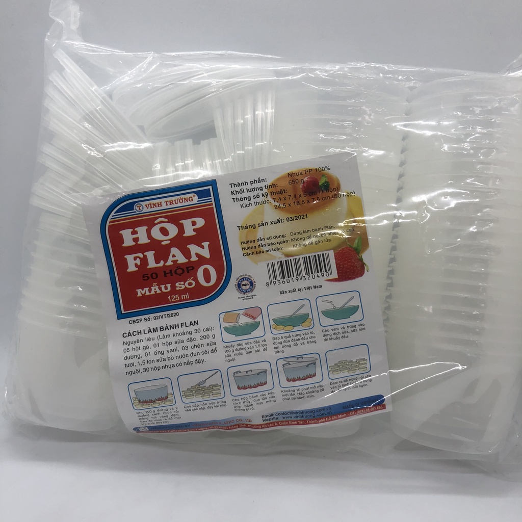Hủ bánh flan Vĩnh Trường Cao Cấp - Hủ làm bánh flan caramen, rau cau, sữa chua đủ size - Hủ bánh flan trái tim
