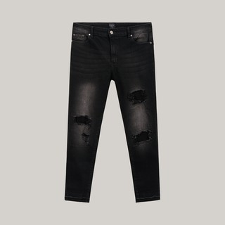 Quần jeans nam rách gối unicus foggy black jeans