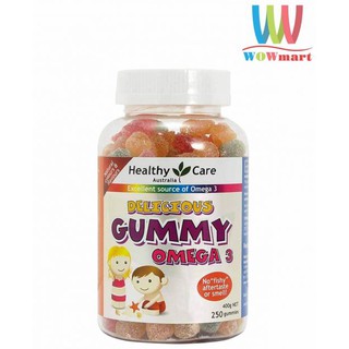 Kẹo dẻo bổ sung Omega 3 cho bé Healthy Care Delicious Gummy Omega 3 250 viên