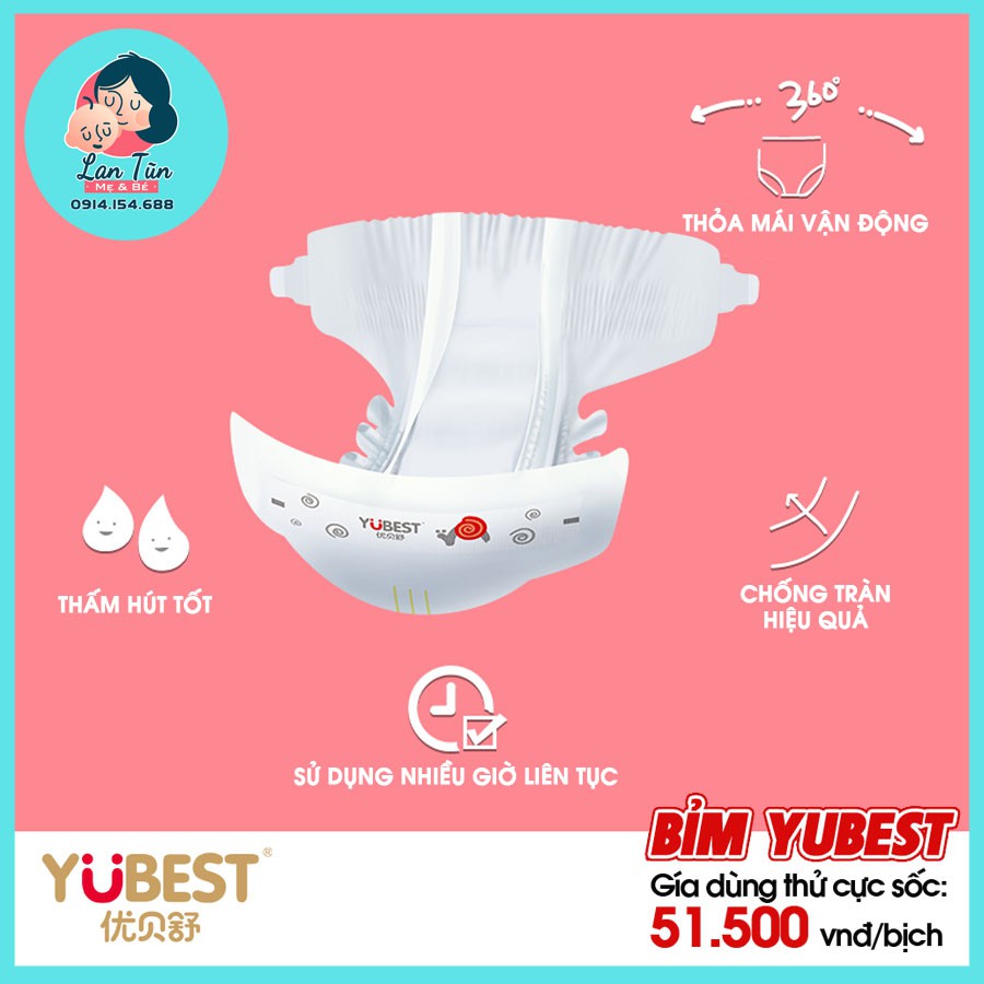 Bỉm quần YUBEST sz L gói nhỏ dùng thử