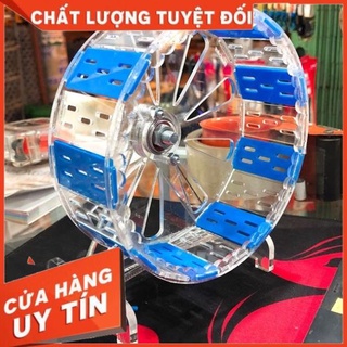 Wheel silent mica 14cm cho hamster, xanh mix trong suốt