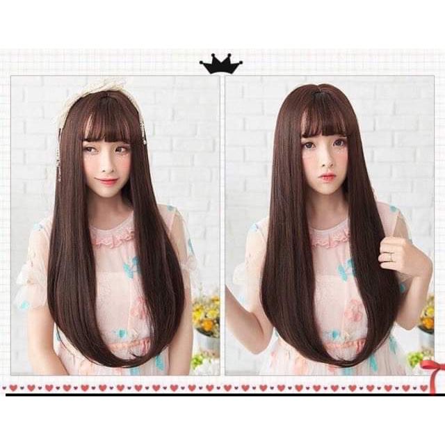 Tóc giả nguyên đầu ❤️❤️ FREESHIP ❤️❤️ nguyên đầu thẳng cúp kèm ảnh thật