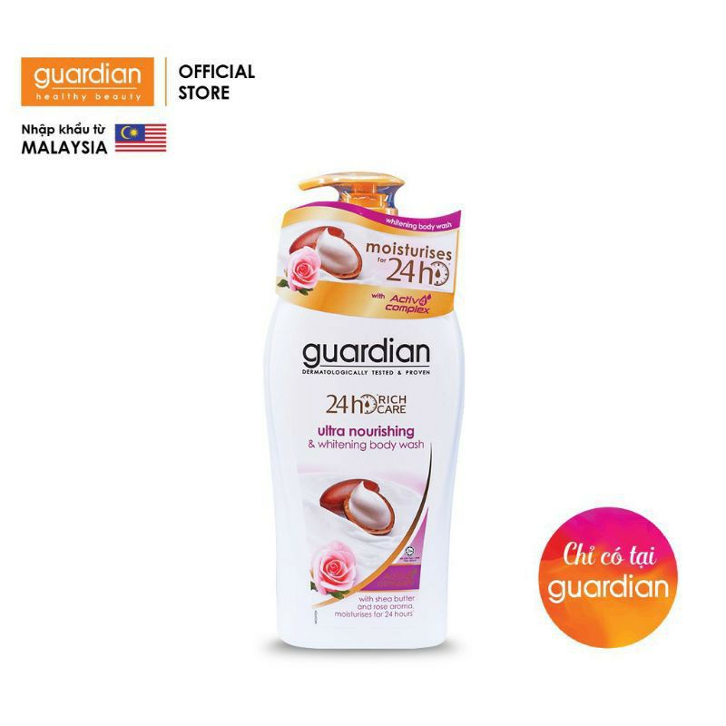 Sữa tắm Guardian Rich Care GIÚP THƯ GIÃN, DƯỠNG ẨM, TRẮNG DA