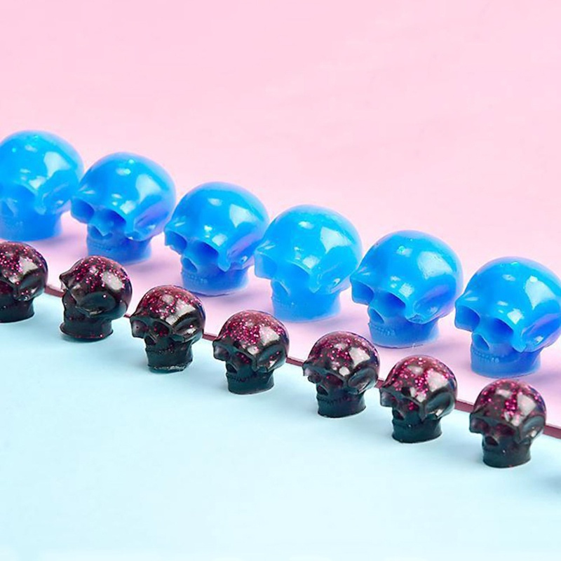 Set 2 Khuôn Silicone Làm Mặt Vòng cổ Hình Đầu Lâu