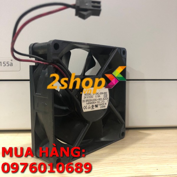 QUẠT HÚT, QUẠT TẢN NHIỆT DC 8CM 24V NMB 3110KL-05W-B60 80x80x25MM