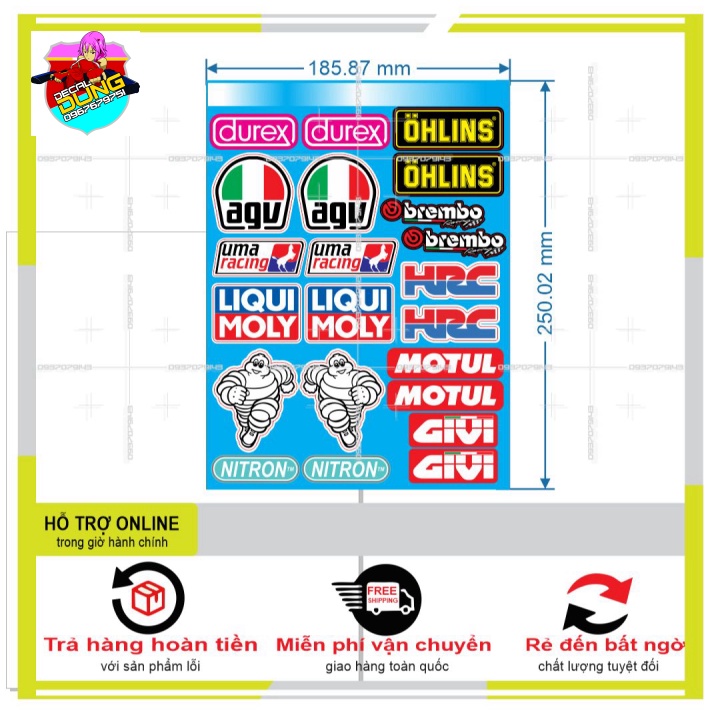 LOGO STICKER DÁN XE MÁY M25 - DUNG DECAL