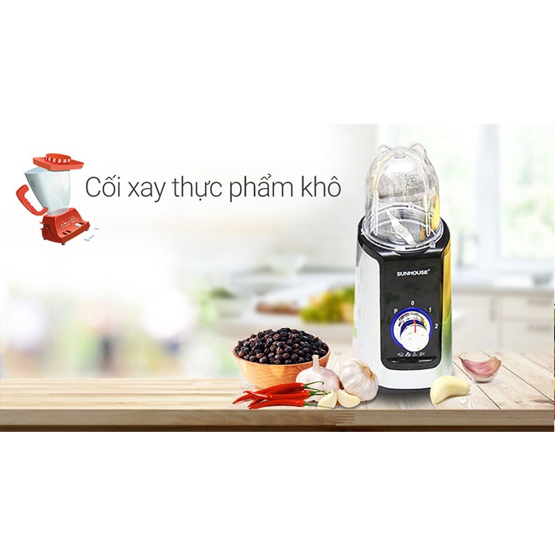 Máy xay sinh tố Sunhouse SHD5322B 3 cối, dung tích cối lớn 1,25l
