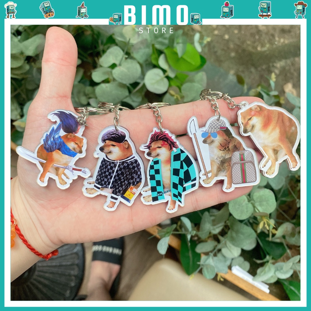 Móc khóa Cheems meme độc đáo dễ thương cute,Móc khóa mica mini đôi tình yêu nam nữ - Bimo.store