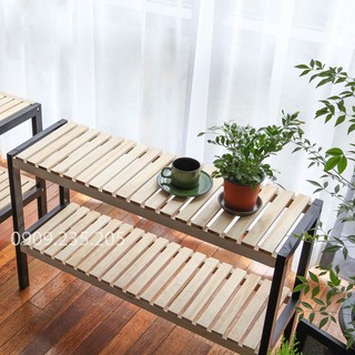 KỆ TRANG TRÍ 2 TẦNG - KỆ GIÀY DÉP 2 TẦNG ĐEN PHỐI GỖ