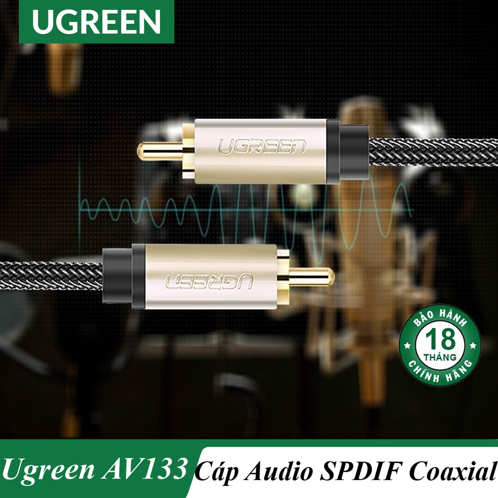 Cáp Âm Thanh SPDIF Coaxial Male To Male Chính Hãng UGREEN AV133 Cao Cấp