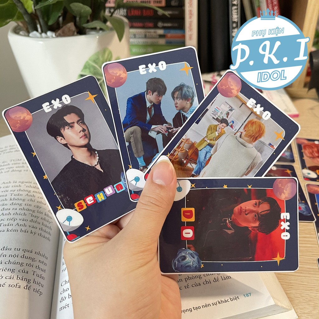 Bộ Card Cứng In Hình Nhóm Nhạc EXO – Các Thành Viên Bo Góc