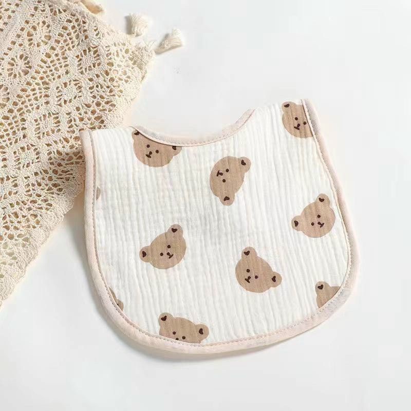 Yếm Chữ U Vuông Muslin 4 lớp - Yếm Tròn Xô  Xoay 360 Độ Dày Dặn Siêu Mềm, Mịn Cho Bé Từ Sơ Sinh Đến Khi Ăn Dặm