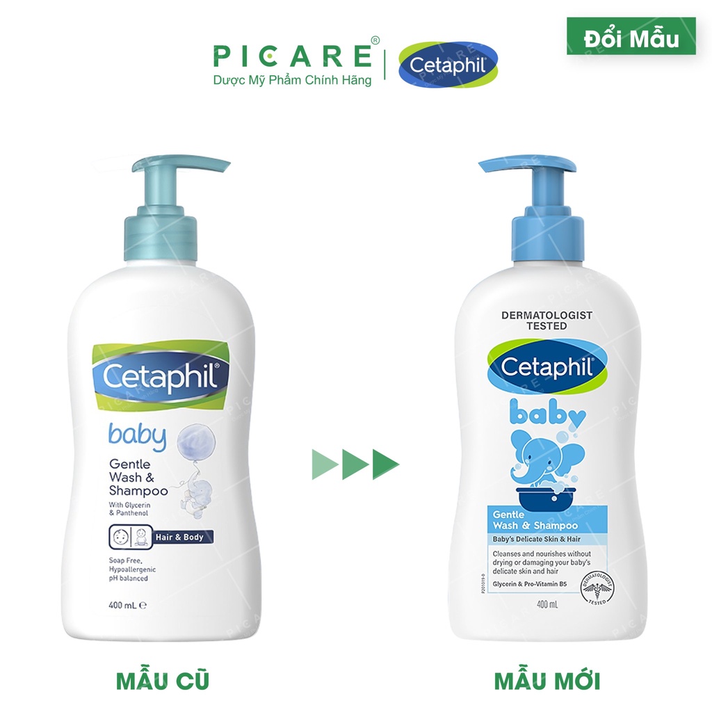 Sữa tắm gội 2 trong 1 Cetaphil Baby Gentle Wash & Shampoo 400ml