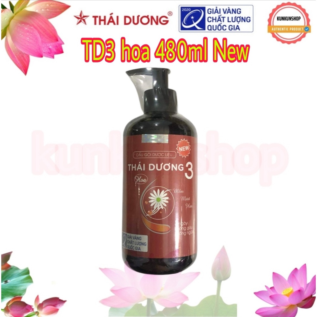 DẦU GỘI DƯỢC LIỆU THÁI DƯƠNG 3 HƯƠNG HOA chai 480ml[Chính hãng]