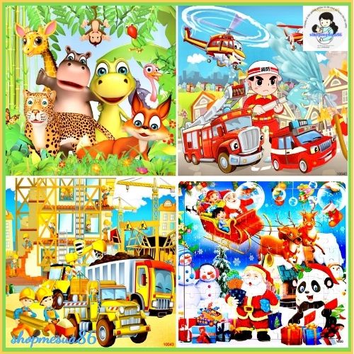 Tranh ghép 100 mảnh 2D cho bé thỏa sức sáng tạo( bản to đại)_Đồ chơi tranh ghép hình gỗ puzzle