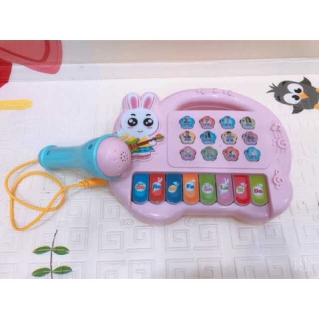 Đồ Chơi Đàn Piano Hình Thỏ Kèm Micro Siêu Xịn Dành Cho Các Bé Yêu Âm Nhạc