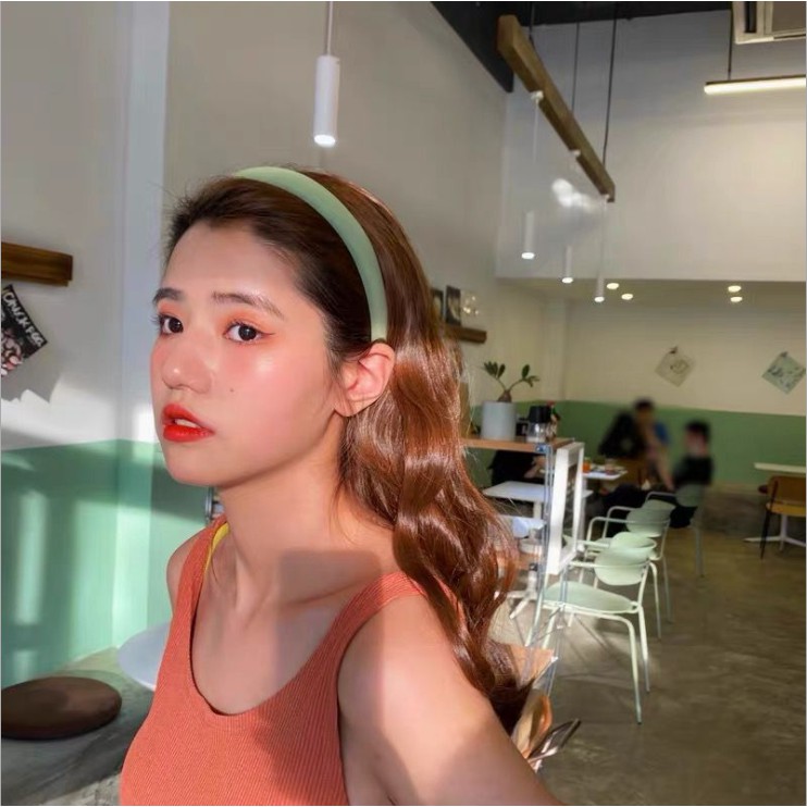 Băng đô cài tóc Hàn Quốc bản vải dày màu sắc xinh xắn cho nữ