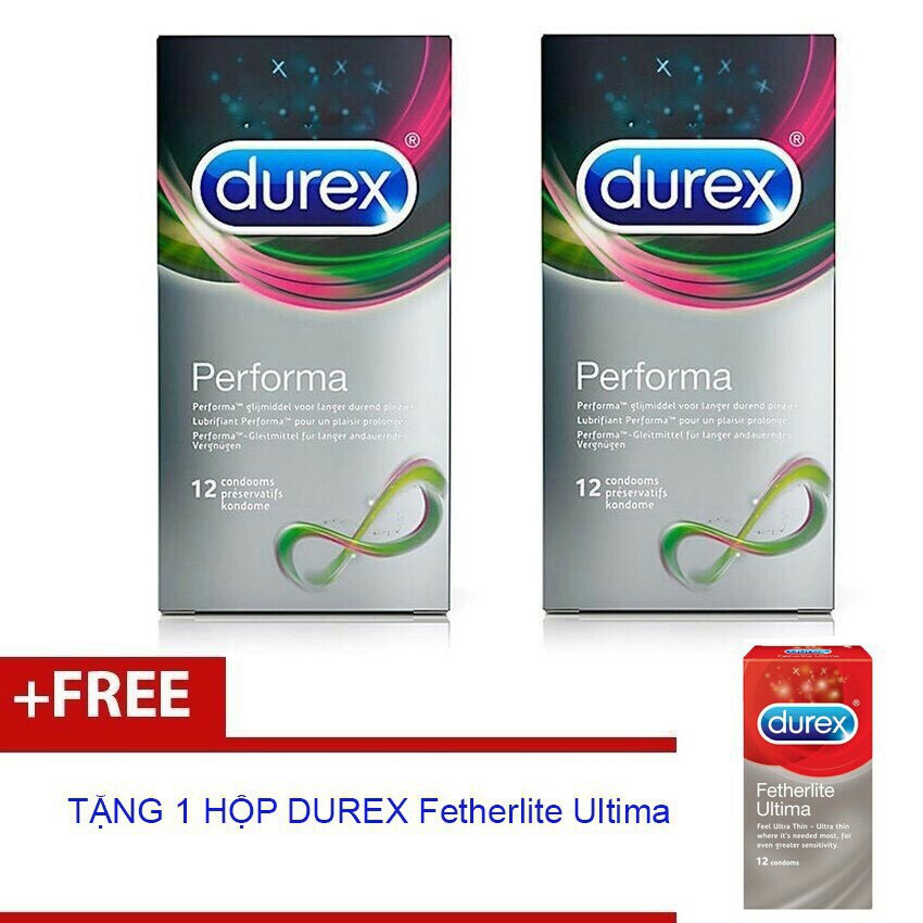 Bộ 02 hộp Durex Performa hộp 24 chiếc tặng 1 hộp durex ultima 12 chiếc - Shop Anh Thư 89