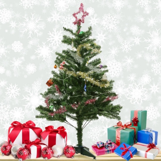 Cây thông Noel trang trí 90cm tặng kèm dây kim tuyến và ngôi sao