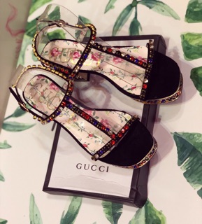Sandal GC Gót Vuông Đính Đá SPV Fullbox