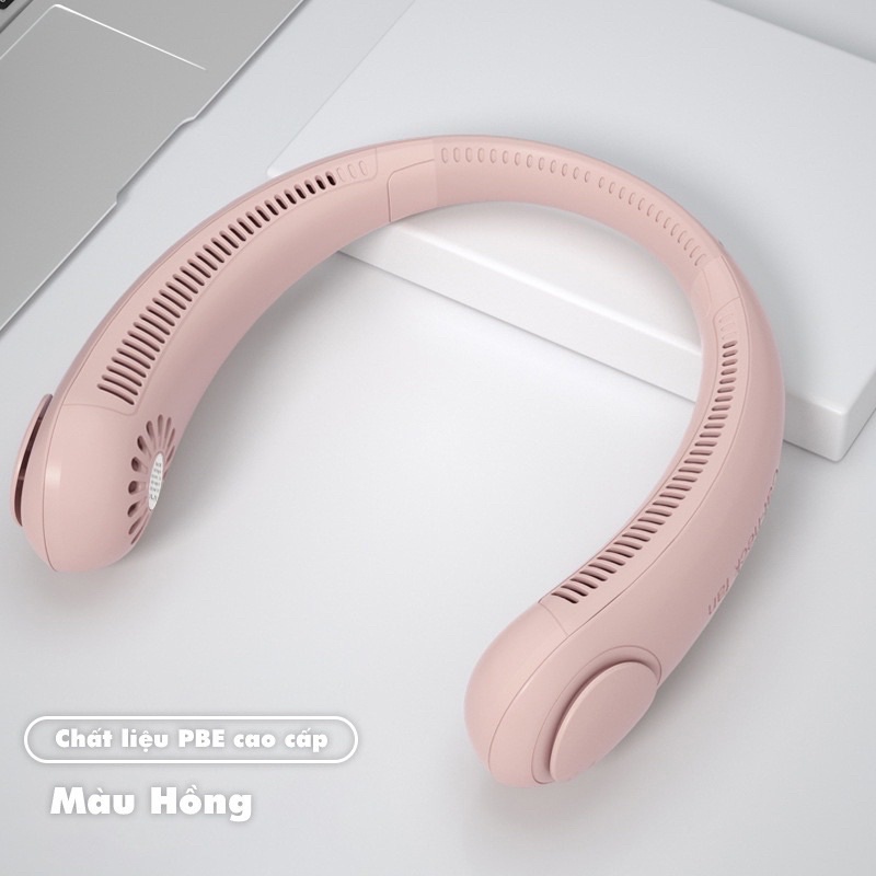 Quạt Đeo Cổ USB Mini Tích Điện Không Cánh Tiện Lợi, Thời Trang, Dáng Thể Thao