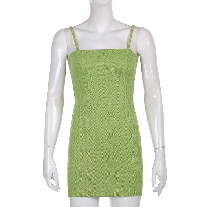 DUNEA Đầm ôm dệt kim trễ vai hoạ tiết hoa thiết kế quyến rũ