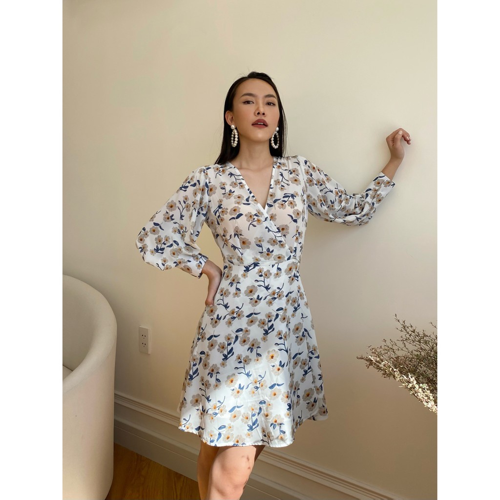 Đầm Chéo Ngực Phối Ren Tròn EDINI - D1049 - D1385 | BigBuy360 - bigbuy360.vn