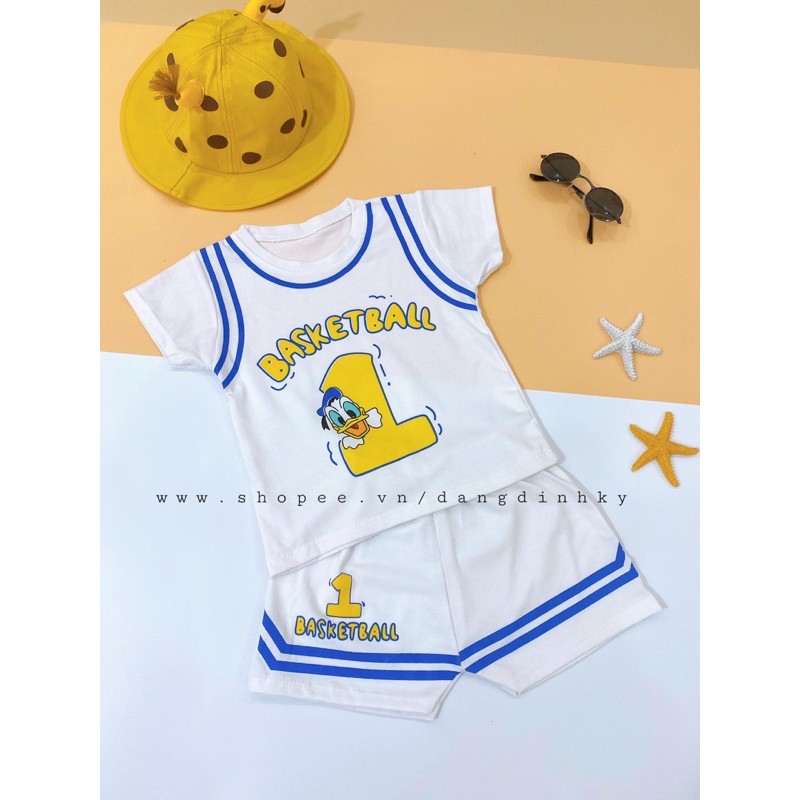 BỘ QUẦN ÁO CỘC TAY BASKETBALL CHO BÉ 8-18Kg