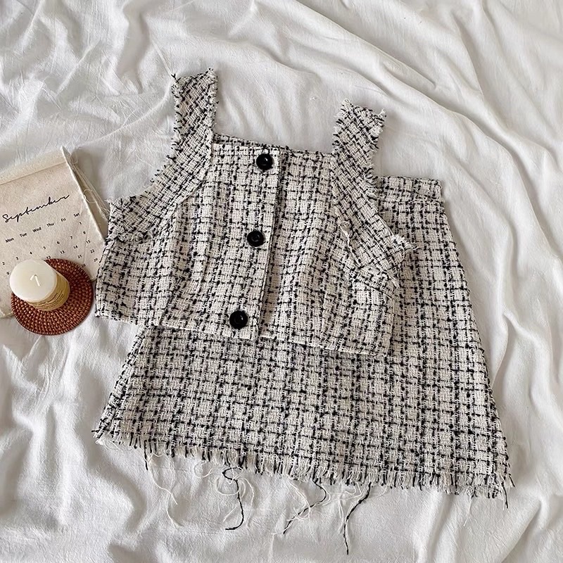 Set áo + chân váy dạ Ulzzang kèm ảnh thật ☁️