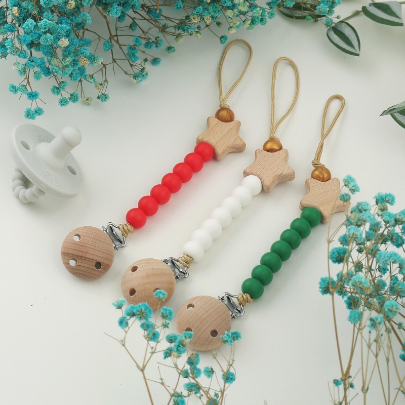 Kẹp Núm Vú Giả Kèm Giá Đỡ Hạt Silicone Tiện Dụng Cho Bé Trai Và Gái