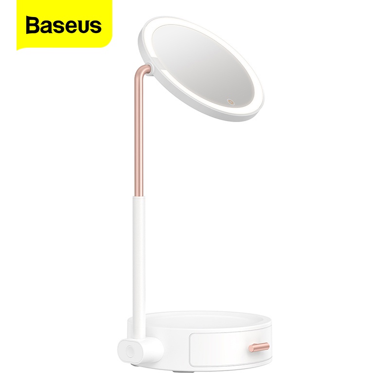Gương Trang Điểm Baseus Smart Beauty Tích Hợp Đèn Led với hộp lưu trữ Để Bàn Tiện Dụng