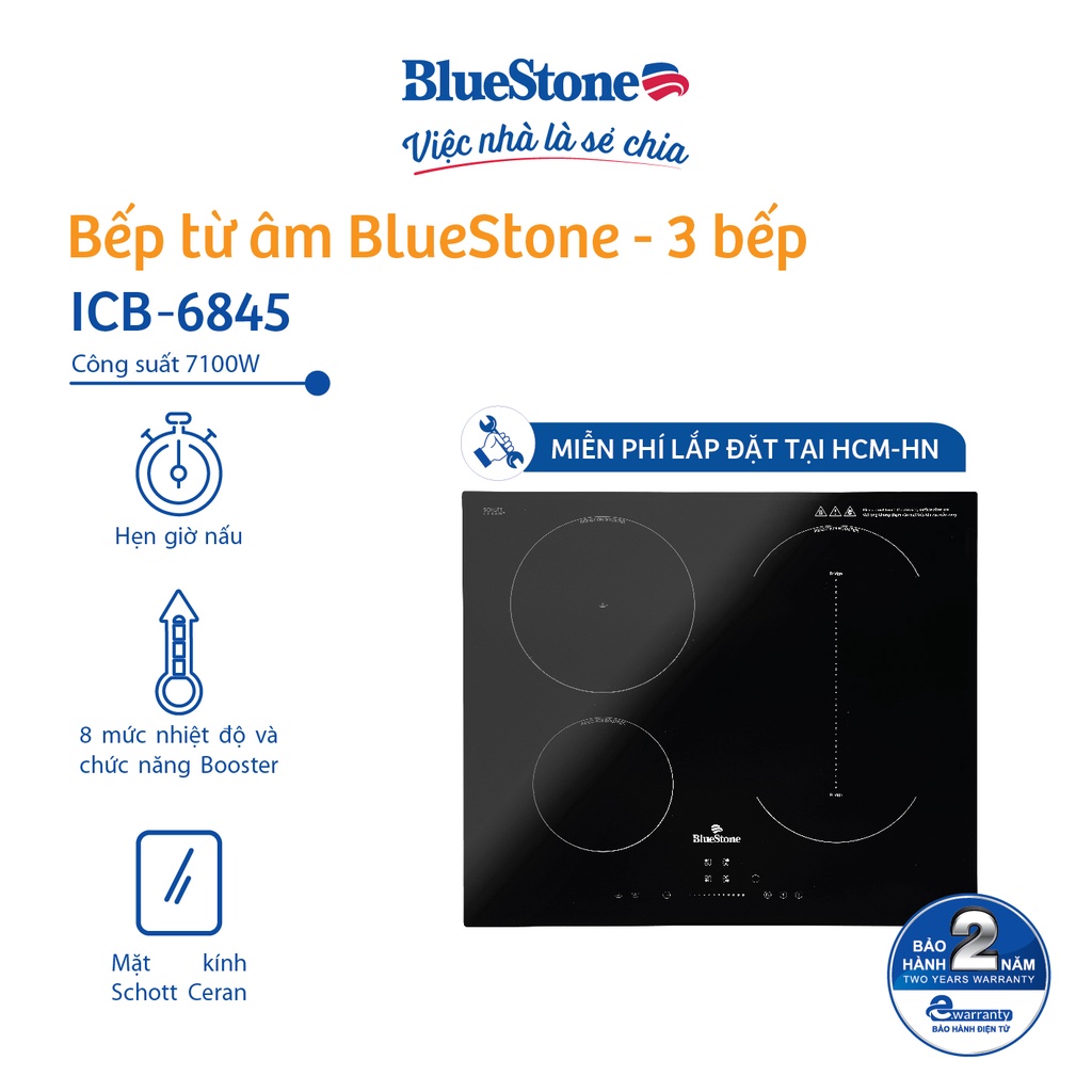 Bếp Âm Từ Đa Vùng Nấu BlueStone ICB-6845