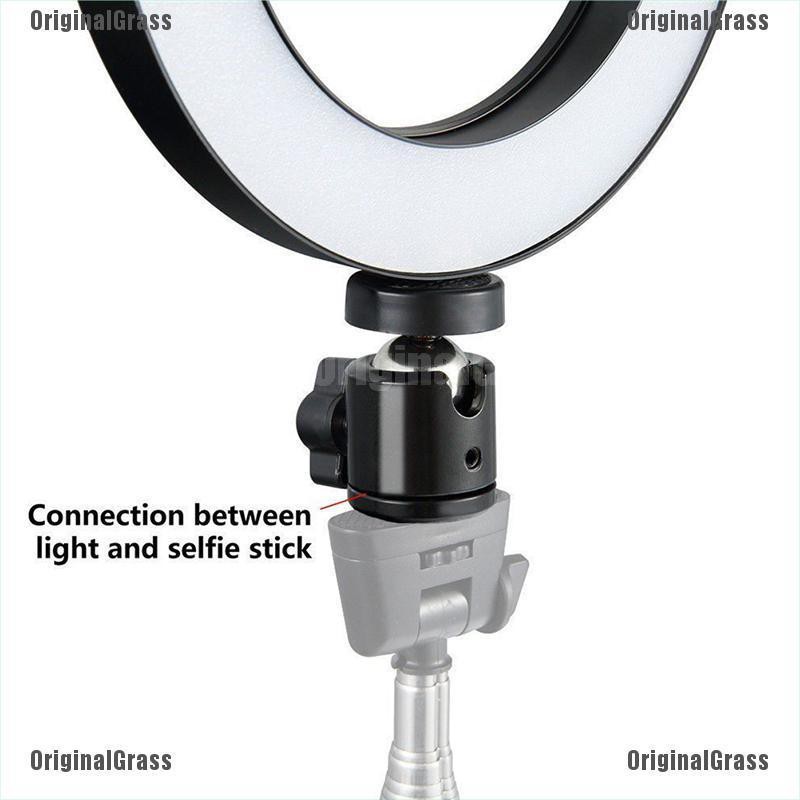 Vòng tròn đèn led 6" 5500k có thể điều chỉnh độ sáng tiện dụng hỗ trợ chụp ảnh quay video trực tiếp